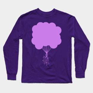 Purple Party Balloons Silhouette Long Sleeve T-Shirt